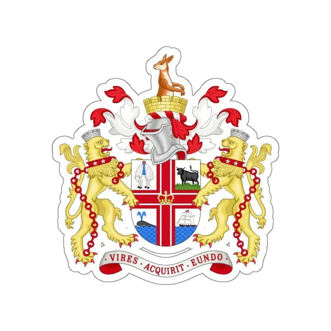 Coat of Arms Melbourne Australia STICKER Vinyl Die-Cut Decal 4 Inch - The Sticker Space