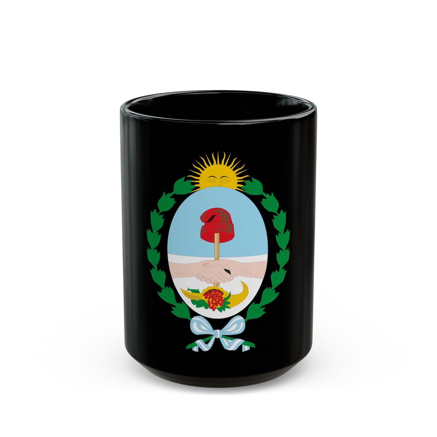 Coat of Arms Mendoza Argentina - Black Coffee Mug-15oz-The Sticker Space