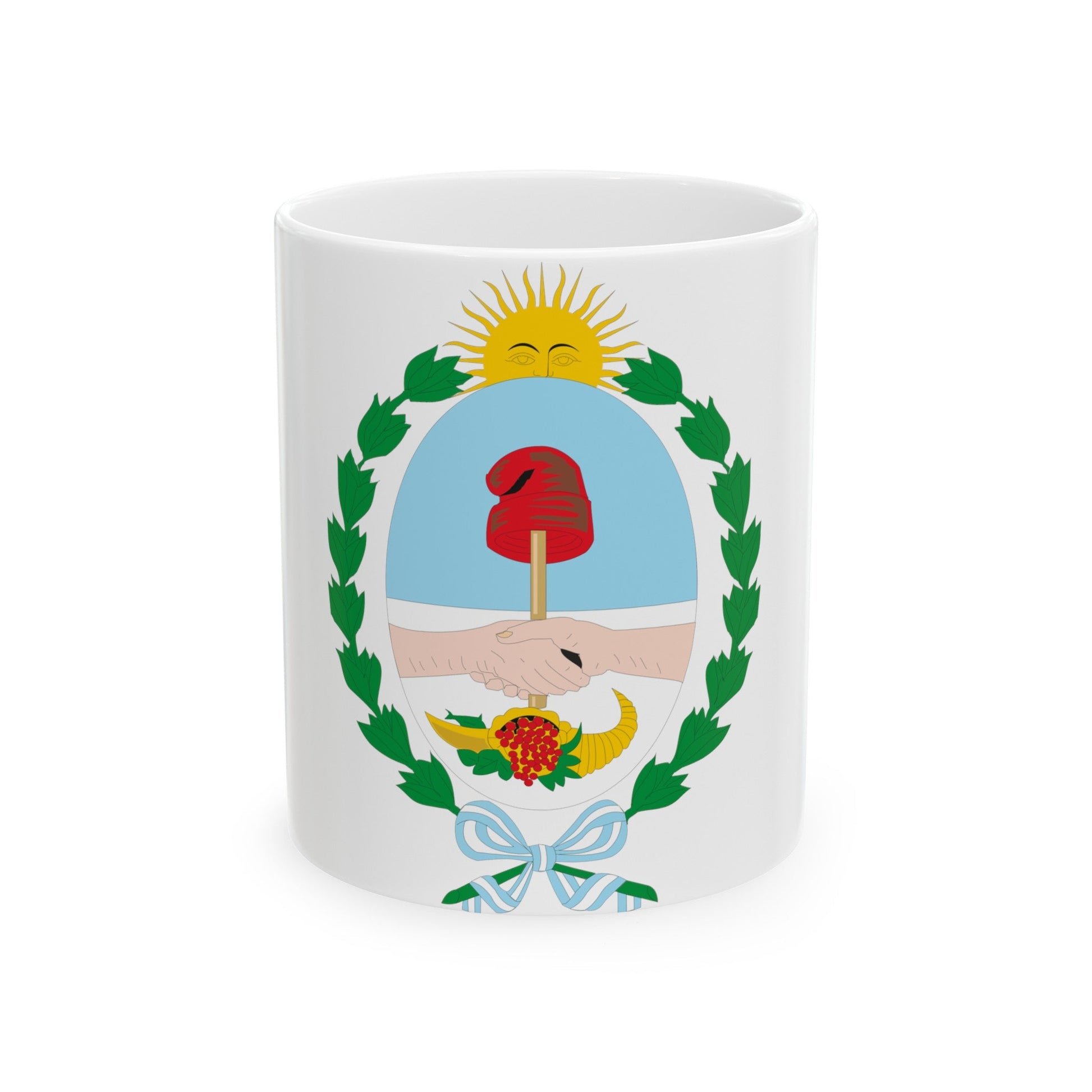 Coat of Arms Mendoza Argentina - White Coffee Mug-11oz-The Sticker Space