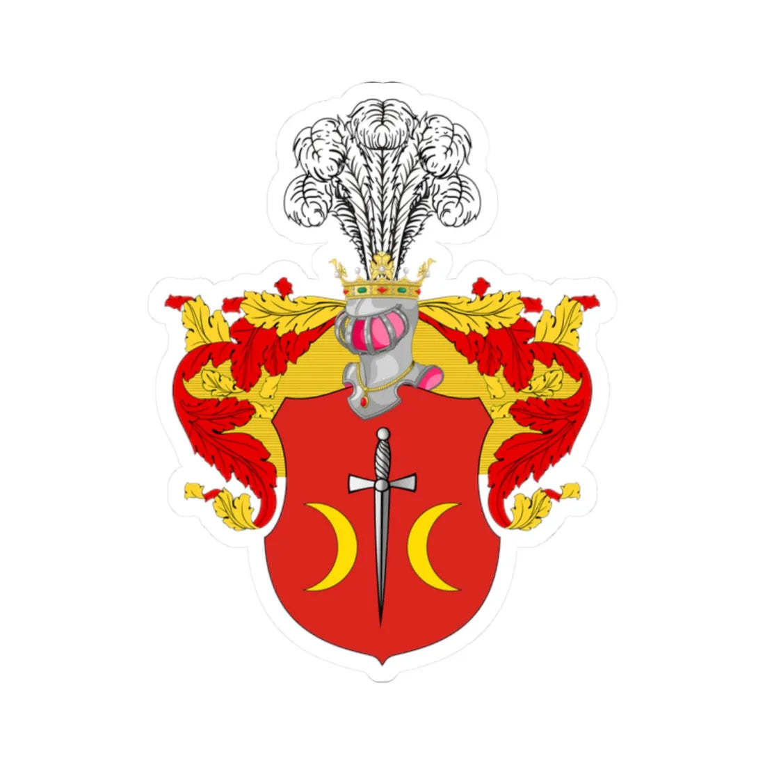 Coat of Arms Miklashevsky noble family Vitebsk Governorate Russian Empire 1827 (Russia) (Coat of Arms) STICKER Vinyl Kiss-Cut Decal 2 Inch White - The Sticker Space