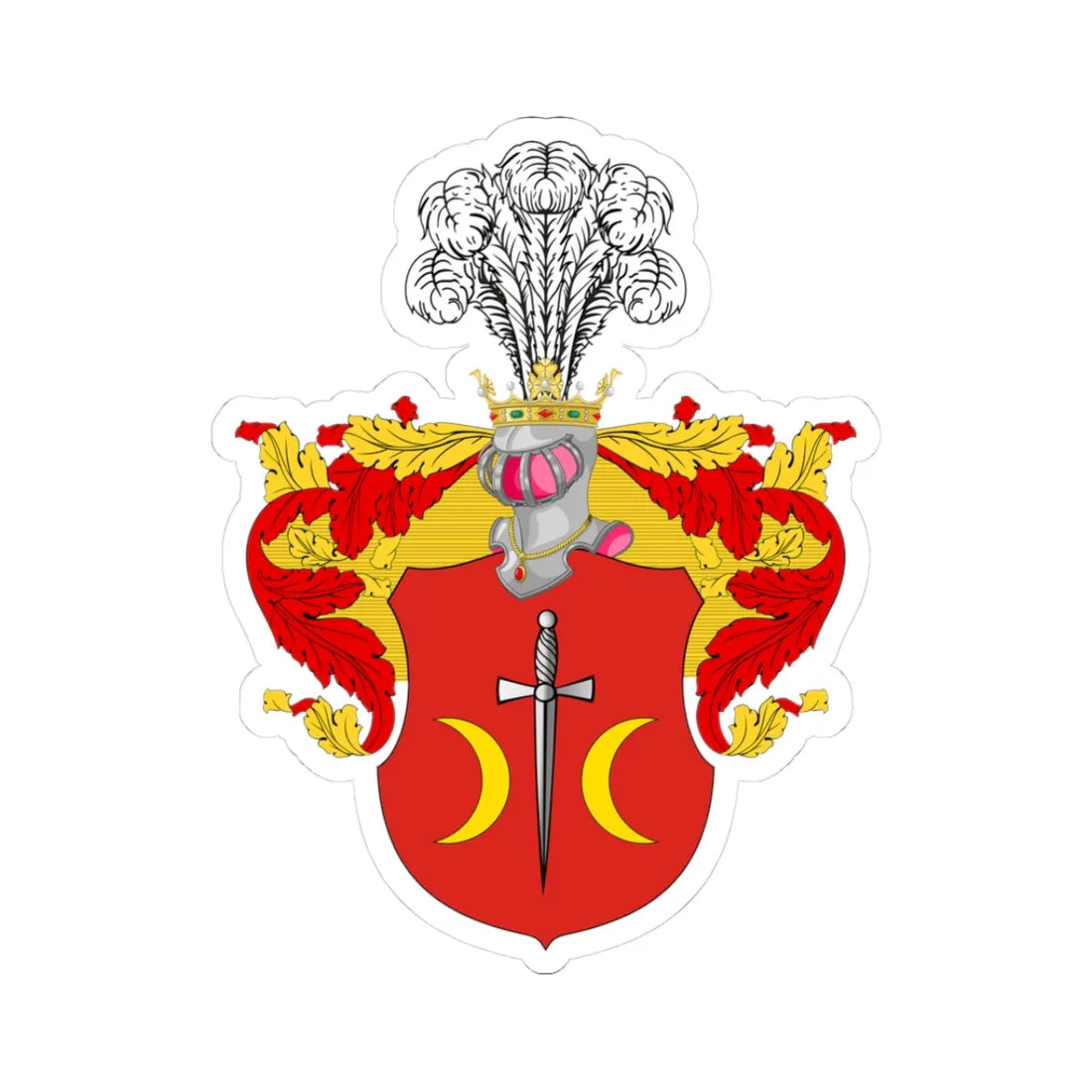 Coat of Arms Miklashevsky noble family Vitebsk Governorate Russian Empire 1827 (Russia) (Coat of Arms) STICKER Vinyl Kiss-Cut Decal 3 Inch White - The Sticker Space