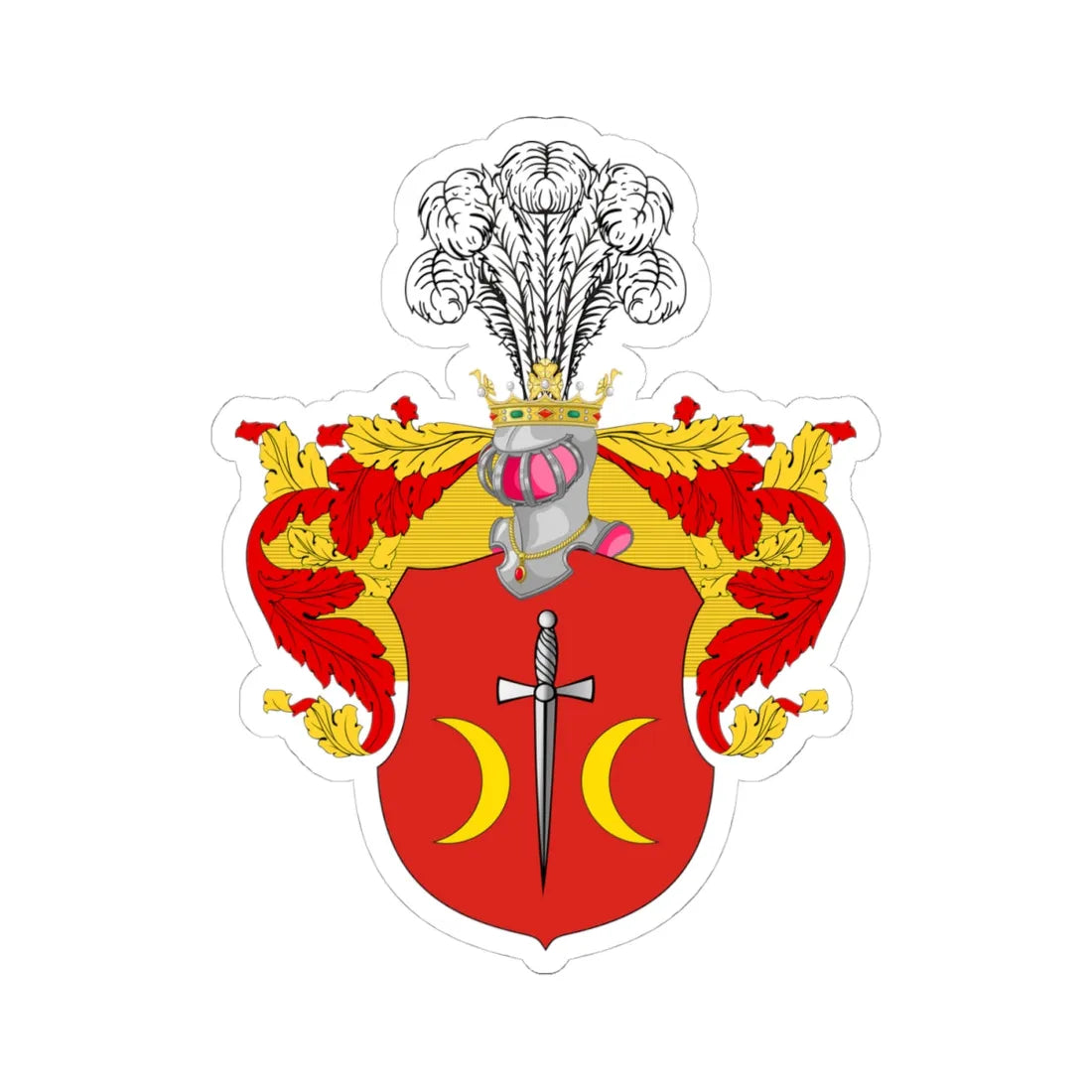 Coat of Arms Miklashevsky noble family Vitebsk Governorate Russian Empire 1827 (Russia) (Coat of Arms) STICKER Vinyl Kiss-Cut Decal 4 Inch White - The Sticker Space