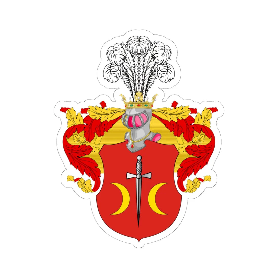 Coat of Arms Miklashevsky noble family Vitebsk Governorate Russian Empire 1827 (Russia) (Coat of Arms) STICKER Vinyl Kiss-Cut Decal 6 Inch White - The Sticker Space