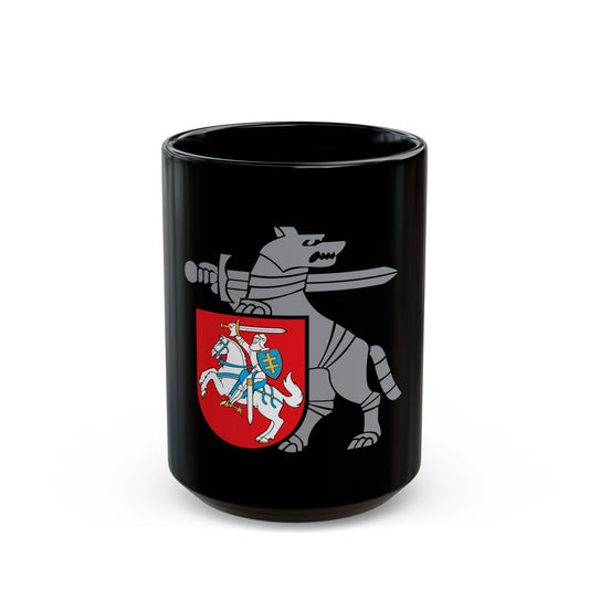 Coat of Arms Ministry of National Defence Lithuania - Black Coffee Mug-15oz-The Sticker Space