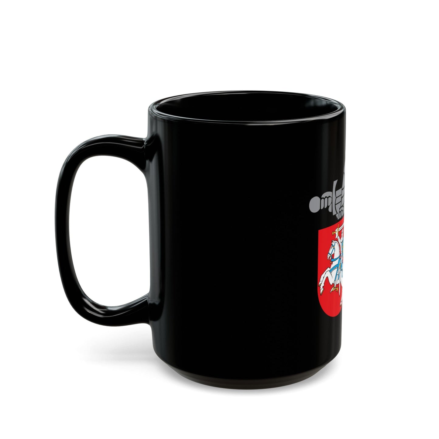 Coat of Arms Ministry of National Defence Lithuania - Black Coffee Mug-The Sticker Space