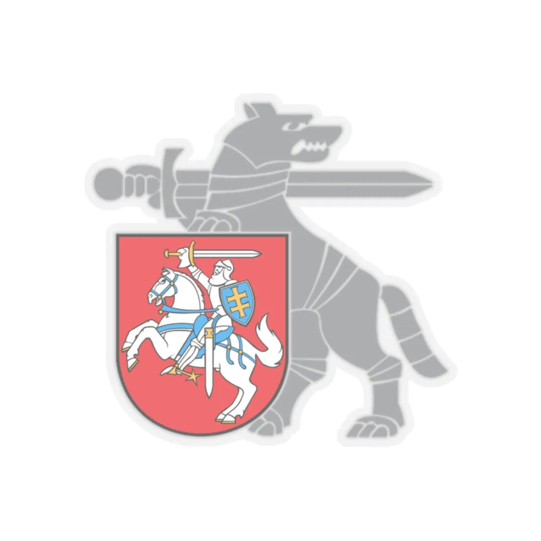 Coat of Arms Ministry of National Defence Lithuania - STICKER Vinyl Kiss-Cut Decal 2 Inch Transparent - The Sticker Space