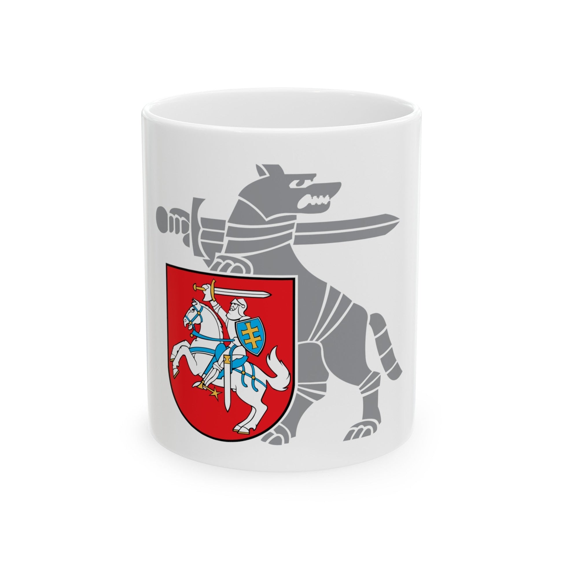 Coat of Arms Ministry of National Defence Lithuania - White Coffee Mug-11oz-The Sticker Space