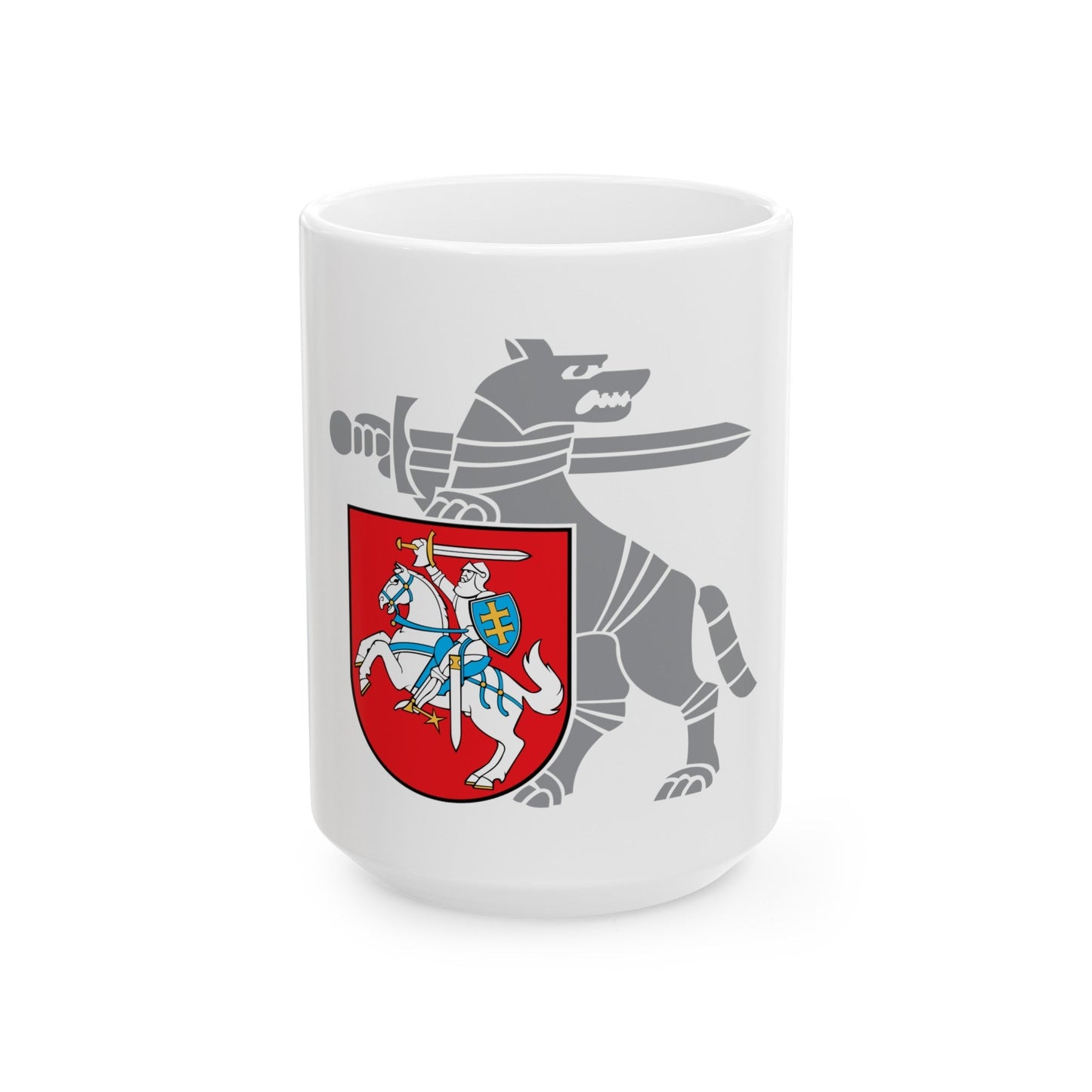 Coat of Arms Ministry of National Defence Lithuania - White Coffee Mug-15oz-The Sticker Space