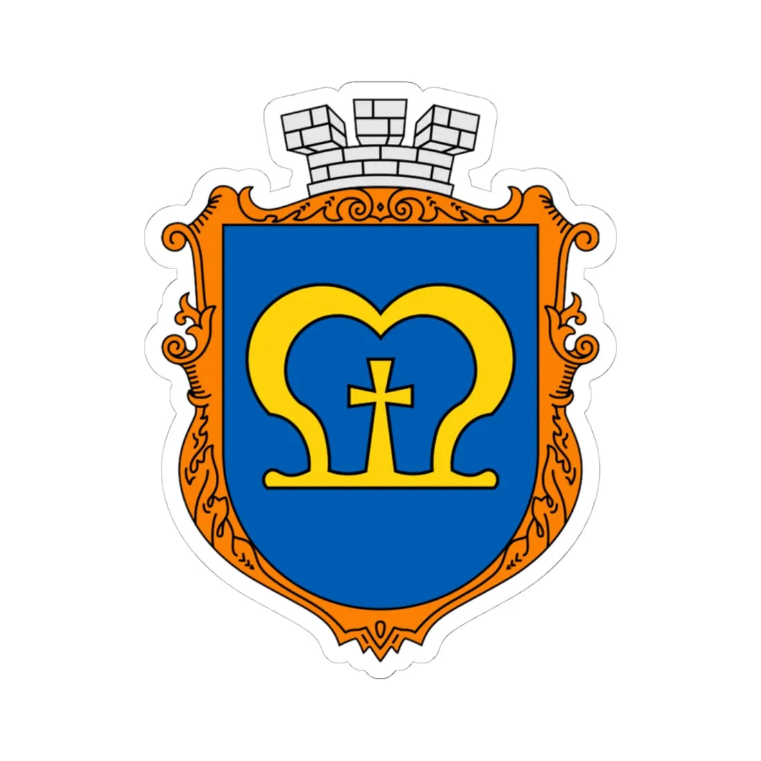 Coat of arms Mostyska (Ukraine) (Coat of Arms) STICKER Vinyl Kiss-Cut Decal 4 Inch White - The Sticker Space