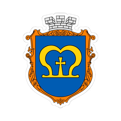 Coat of arms Mostyska (Ukraine) (Coat of Arms) STICKER Vinyl Kiss-Cut Decal 4 Inch White - The Sticker Space
