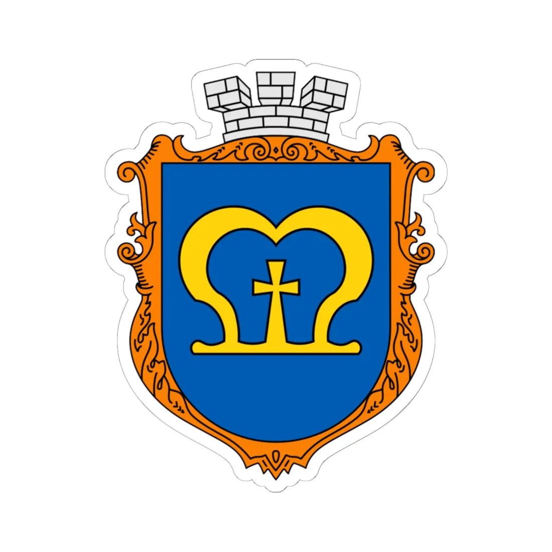 Coat of arms Mostyska (Ukraine) (Coat of Arms) STICKER Vinyl Kiss-Cut Decal 6 Inch White - The Sticker Space