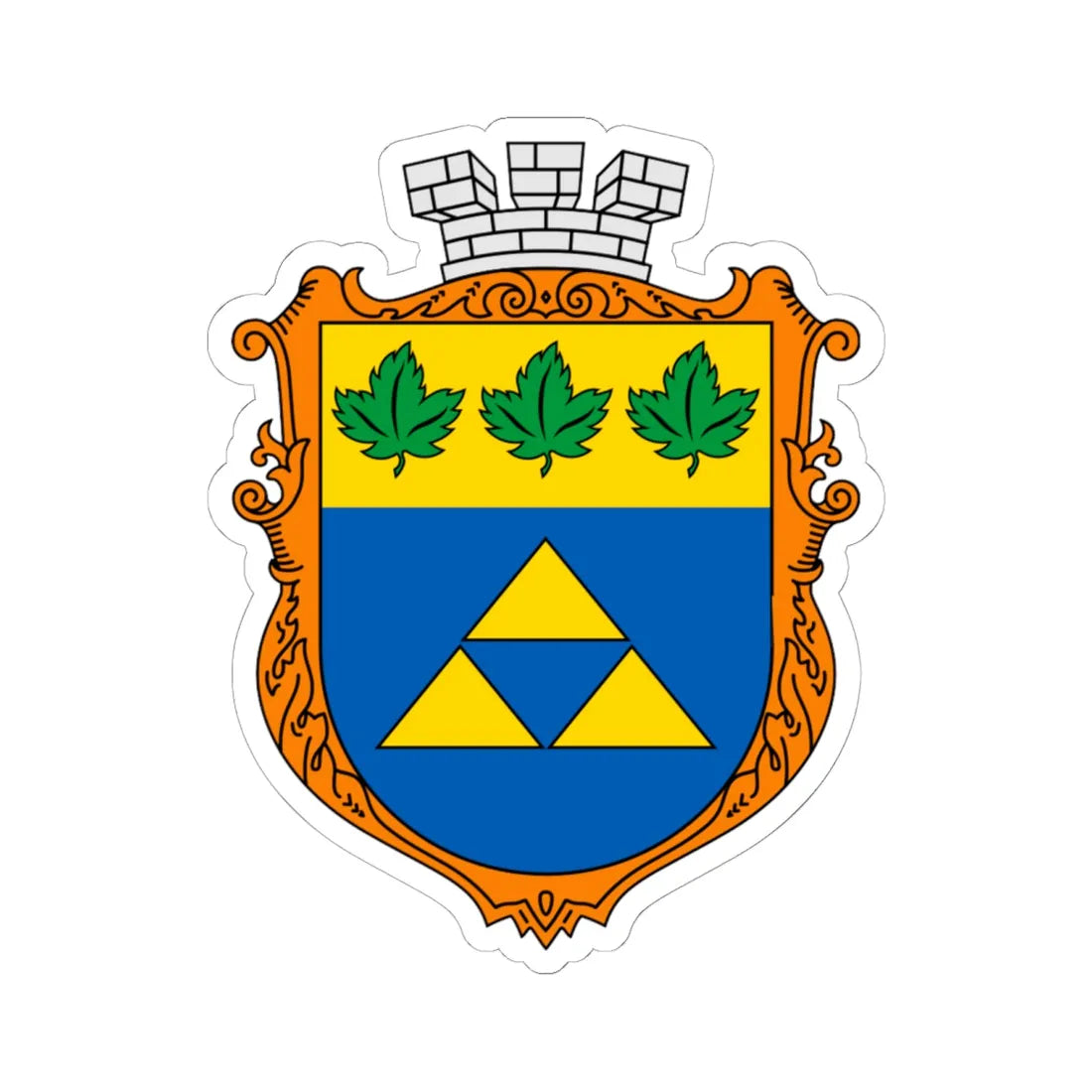 Coat of arms Novoyavorivsk (Ukraine) (Coat of Arms) STICKER Vinyl Kiss-Cut Decal 6 Inch White - The Sticker Space