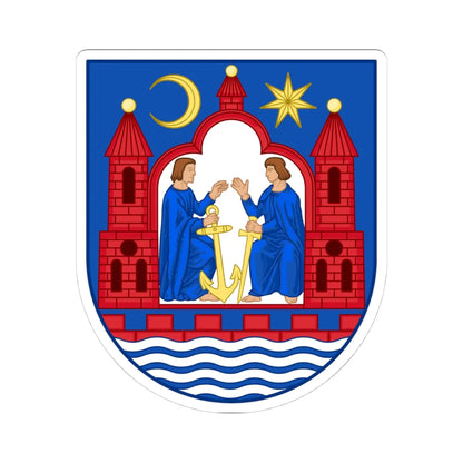 Coat of arms of Aarhus (Denmark) (Coat of Arms) STICKER Vinyl Kiss-Cut Decal 4 Inch White - The Sticker Space