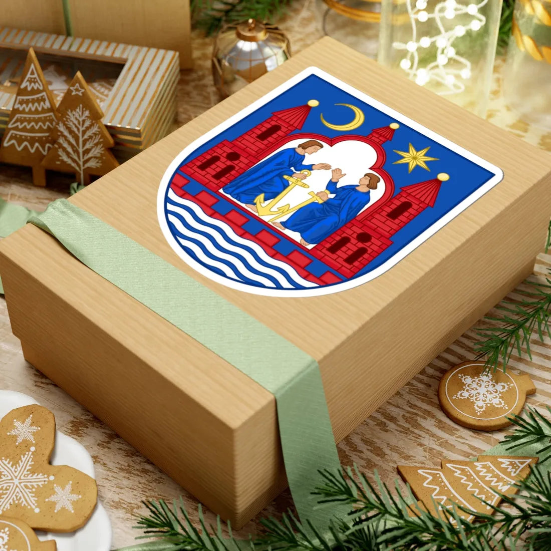 Coat of arms of Aarhus (Denmark) (Coat of Arms) STICKER Vinyl Kiss-Cut Decal - The Sticker Space