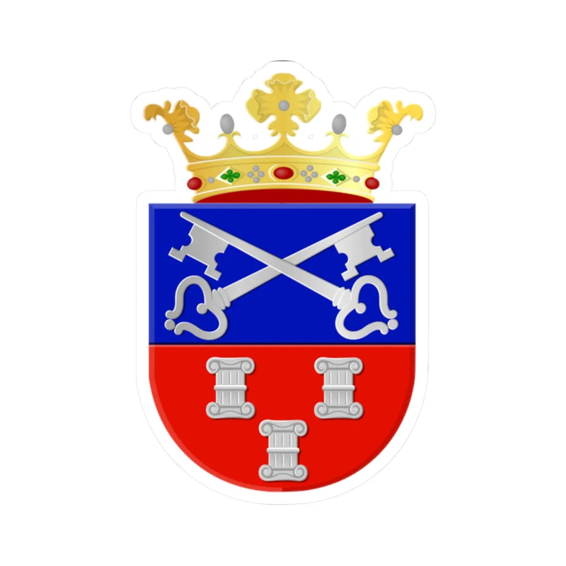 Coat of arms of Abcoude (Netherlands) (Coat of Arms) STICKER Vinyl Kiss-Cut Decal 2 Inch White - The Sticker Space