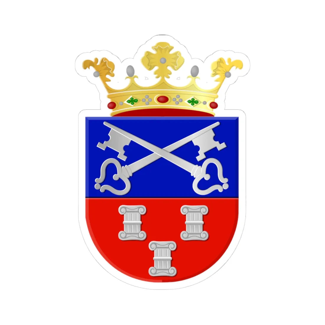 Coat of arms of Abcoude (Netherlands) (Coat of Arms) STICKER Vinyl Kiss-Cut Decal 3 Inch White - The Sticker Space