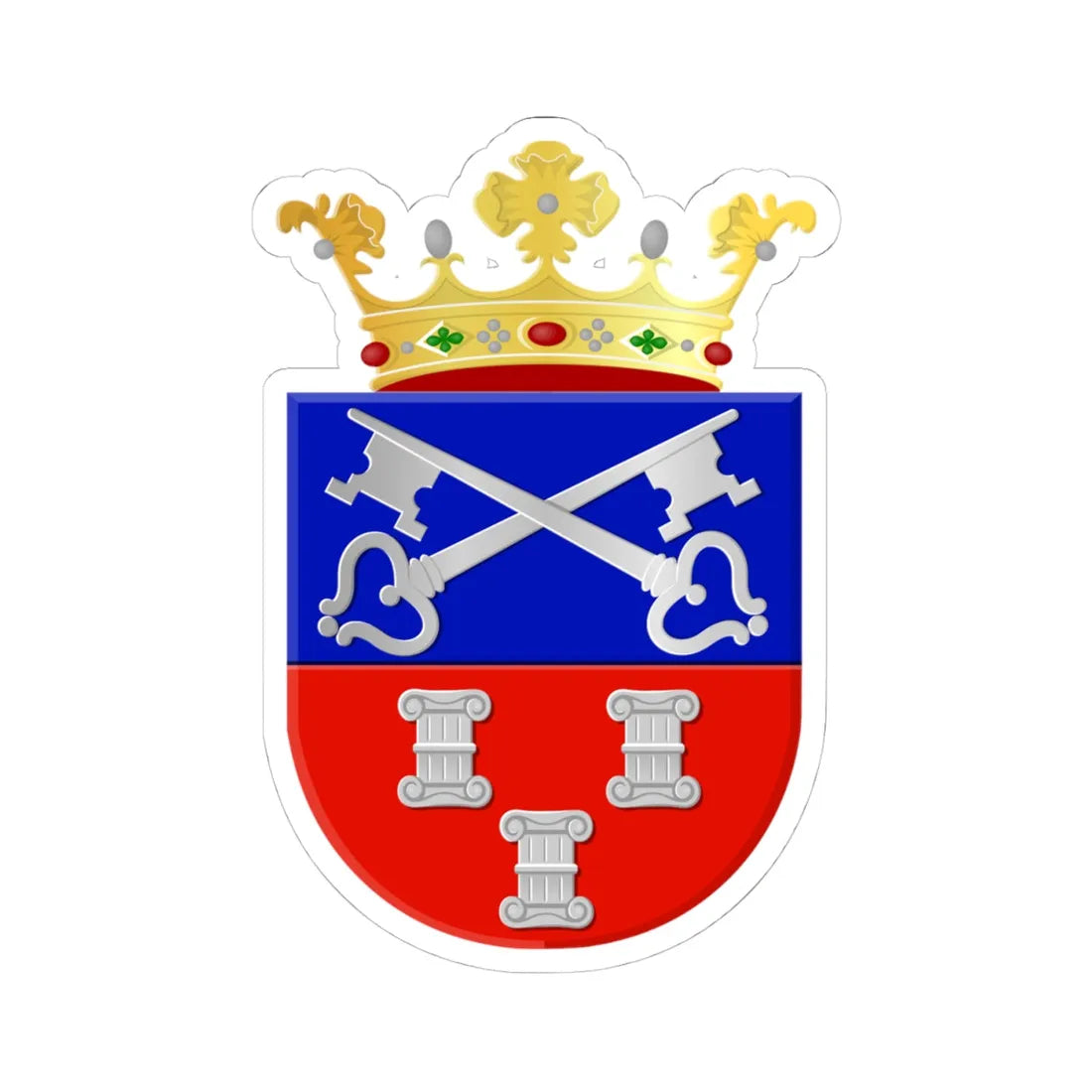 Coat of arms of Abcoude (Netherlands) (Coat of Arms) STICKER Vinyl Kiss-Cut Decal 4 Inch White - The Sticker Space