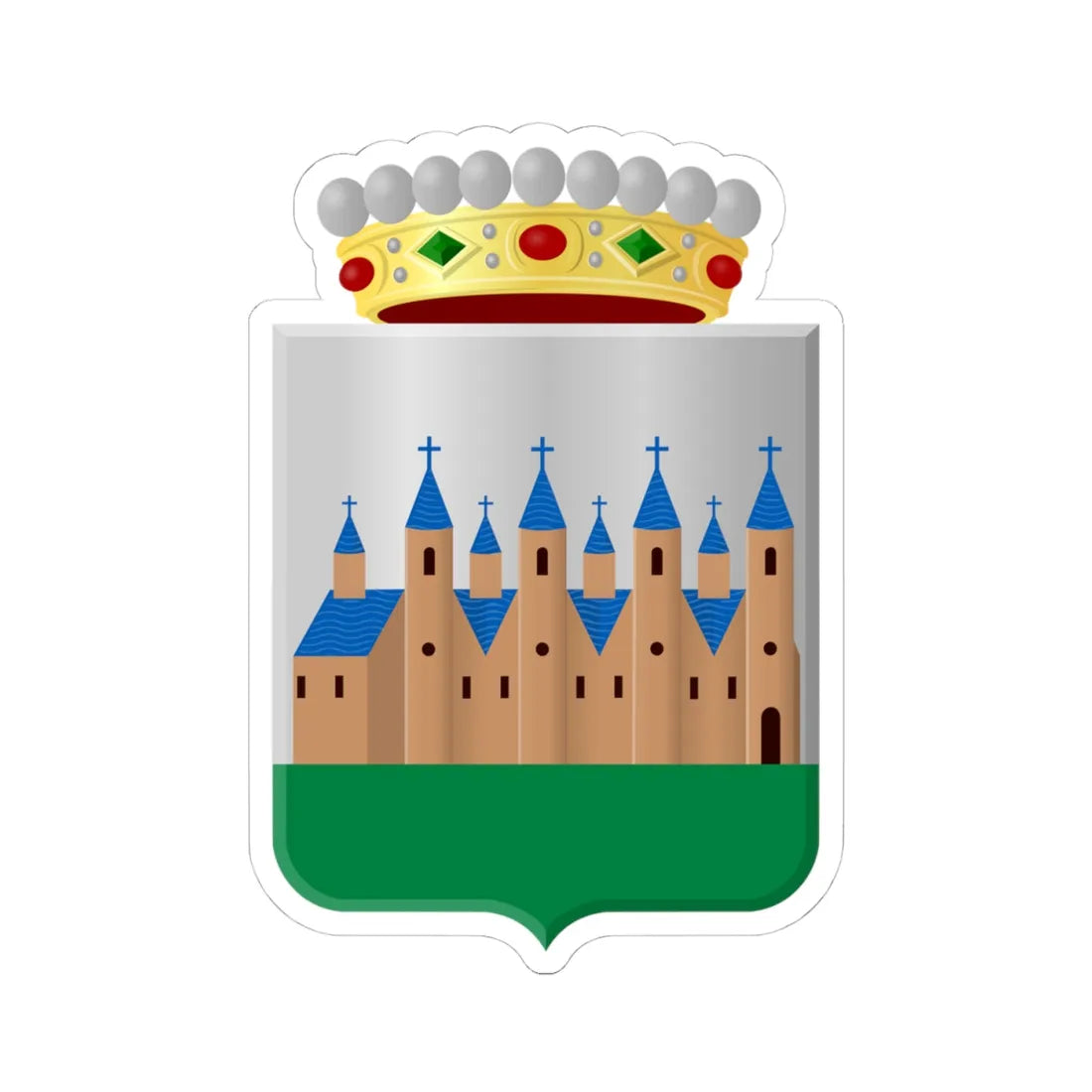 Coat of arms of Achtkarspelen (Netherlands) (Coat of Arms) STICKER Vinyl Kiss-Cut Decal 4 Inch White - The Sticker Space