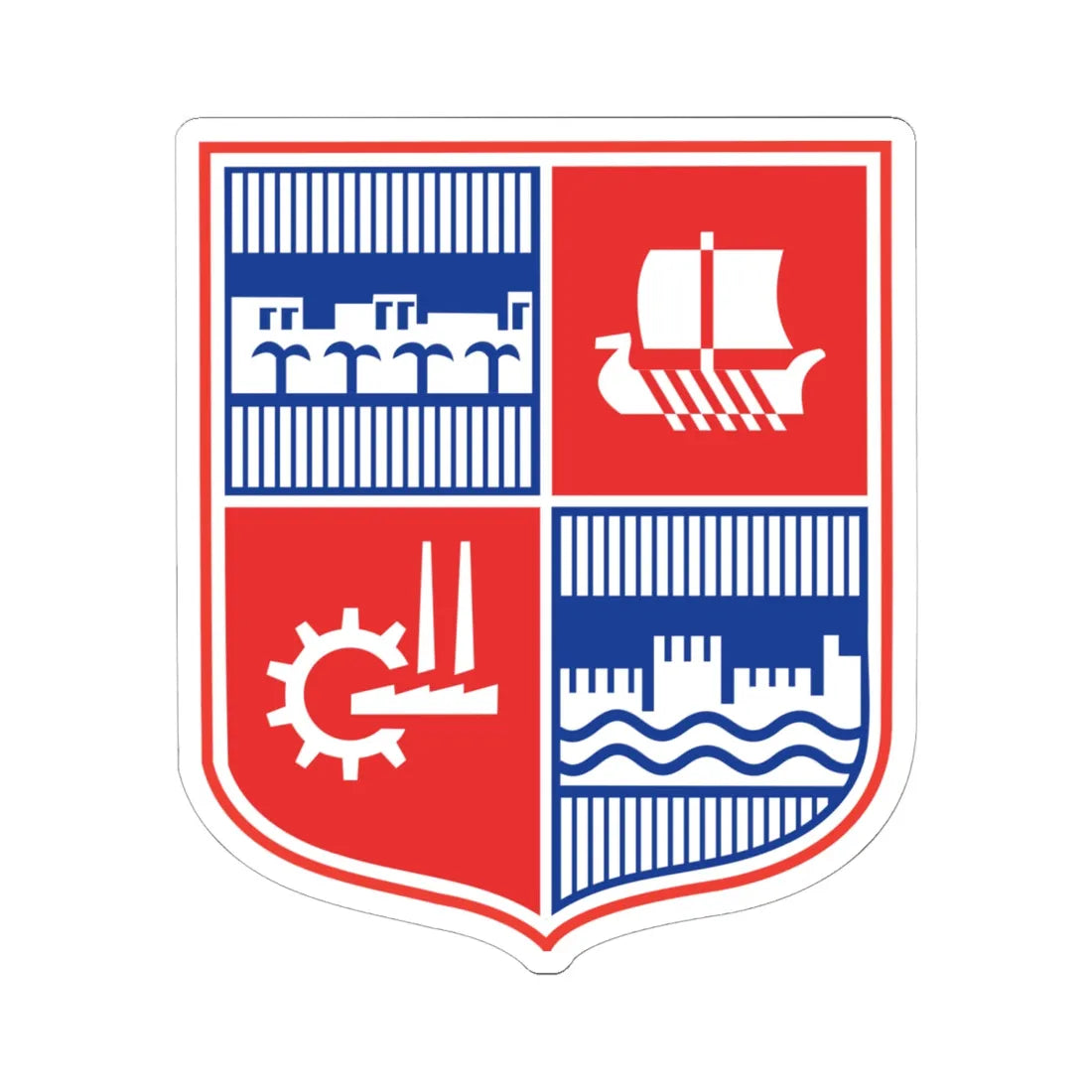 Coat of arms of Acre Israel (Israel) (Coat of Arms) STICKER Vinyl Kiss-Cut Decal 6 Inch White - The Sticker Space