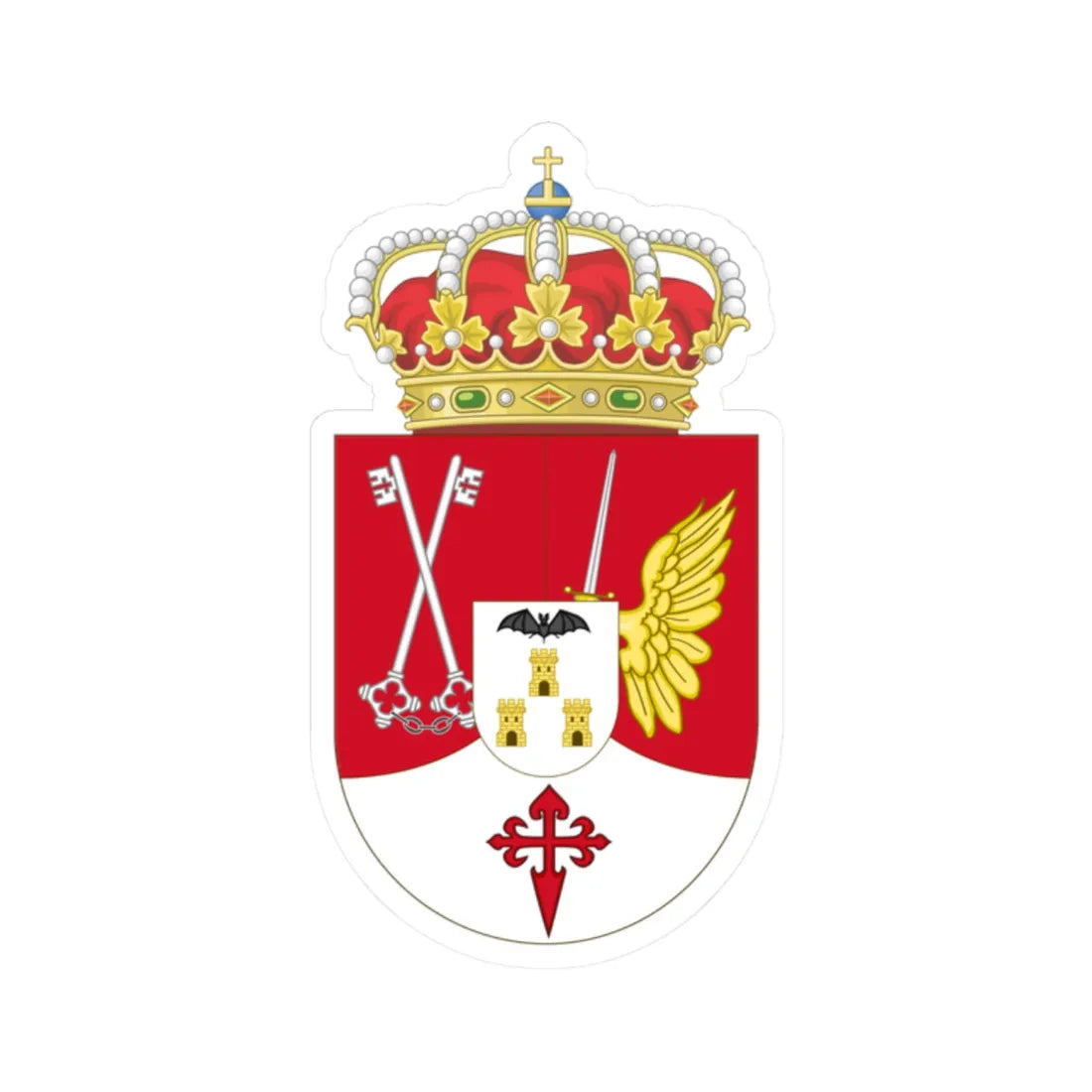 Coat of Arms of Albacete Province (Spain) (Coat of Arms) STICKER Vinyl Kiss-Cut Decal 2 Inch White - The Sticker Space