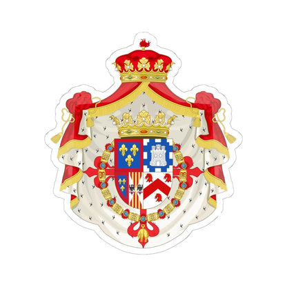 Coat of Arms of Alberto de Borbón y Castellví 1st Duke of Santa Elena (Ireland) (Coat of Arms) STICKER Vinyl Kiss-Cut Decal 6 Inch White - The Sticker Space