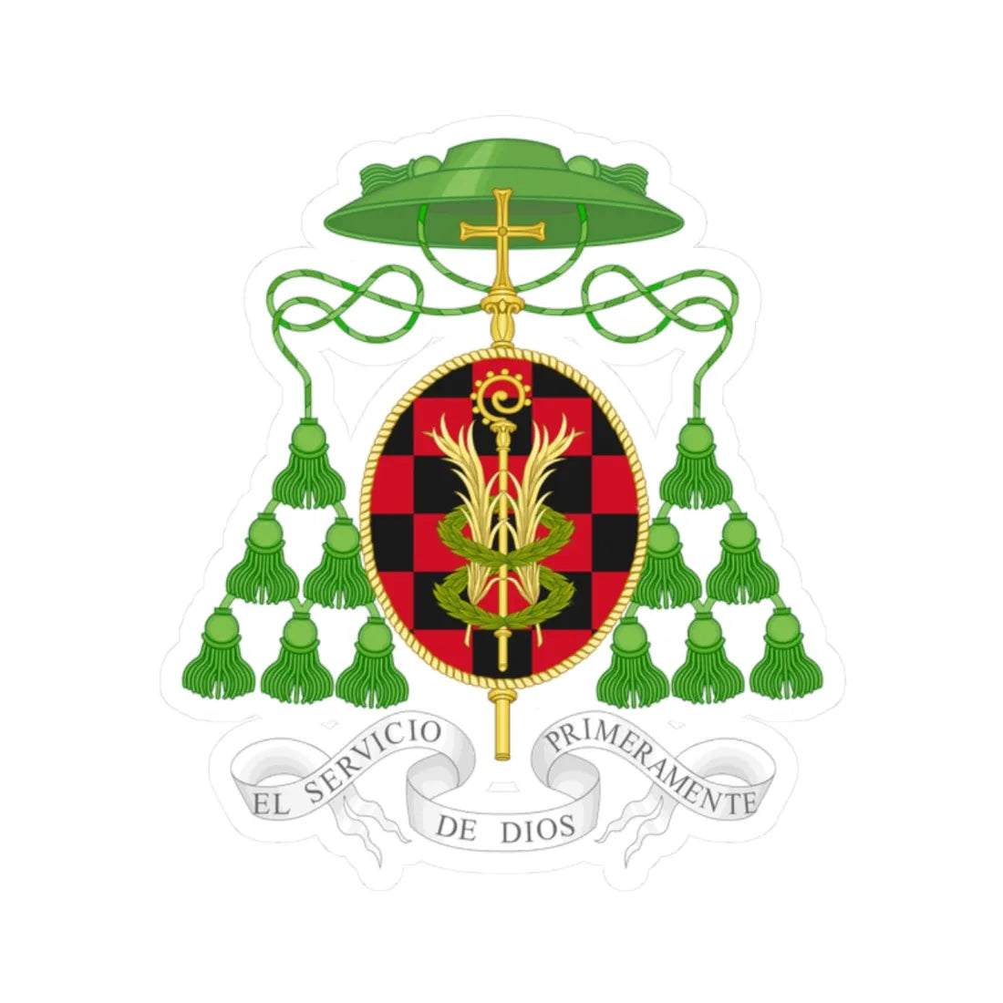 Coat of Arms of Alcalá de Henares Diocese (Spain) (Coat of Arms) STICKER Vinyl Kiss-Cut Decal 2 Inch White - The Sticker Space