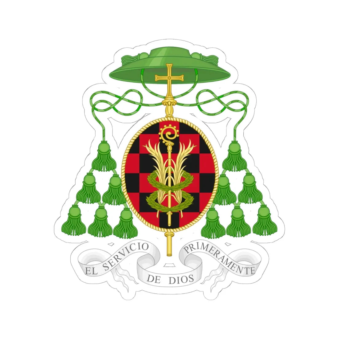 Coat of Arms of Alcalá de Henares Diocese (Spain) (Coat of Arms) STICKER Vinyl Kiss-Cut Decal 6 Inch White - The Sticker Space