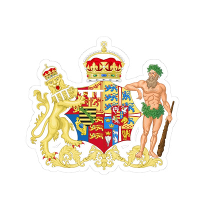 Coat of Arms of Alexandra of Denmark as Princess of Wales (Denmark) (Coat of Arms) STICKER Vinyl Kiss-Cut Decal 3 Inch White - The Sticker Space
