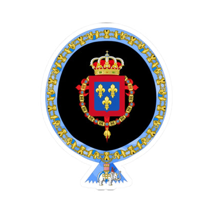 Coat of Arms of Alfonso Prince of Asturias 1907-1938 Order of the Elephant Variant (Denmark) (Coat of Arms) STICKER Vinyl Kiss-Cut Decal 2 Inch White - The Sticker Space