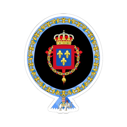 Coat of Arms of Alfonso Prince of Asturias 1907-1938 Order of the Elephant Variant (Denmark) (Coat of Arms) STICKER Vinyl Kiss-Cut Decal 6 Inch White - The Sticker Space