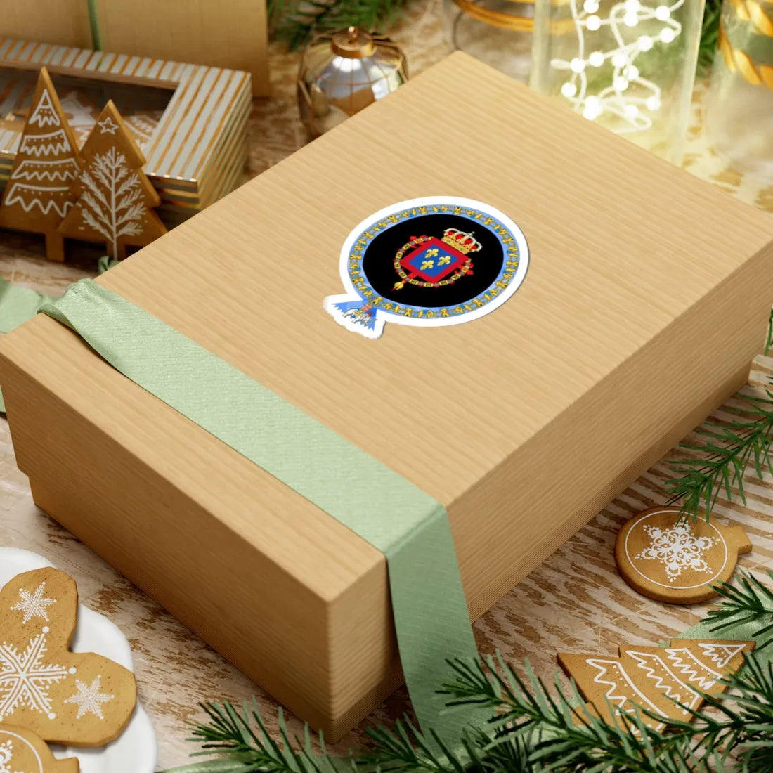 Coat of Arms of Alfonso Prince of Asturias 1907-1938 Order of the Elephant Variant (Denmark) (Coat of Arms) STICKER Vinyl Kiss-Cut Decal - The Sticker Space