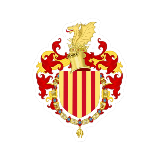 Coat of Arms of Alfonso V and John II of Aragon Order of the Golden Fleece (Netherlands) (Coat of Arms) STICKER Vinyl Kiss-Cut Decal 2 Inch White - The Sticker Space