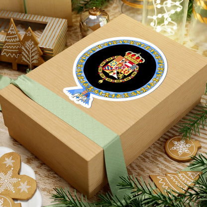 Coat of Arms of Alfonso XIII of Spain Order of the Elephant Variant (Denmark) (Coat of Arms) STICKER Vinyl Kiss-Cut Decal - The Sticker Space