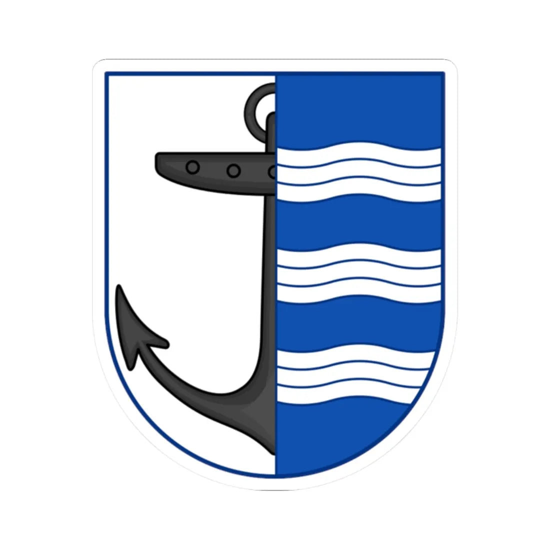 Coat of arms of Allinge-Sandvig (Denmark) (Coat of Arms) STICKER Vinyl Kiss-Cut Decal 2 Inch White - The Sticker Space