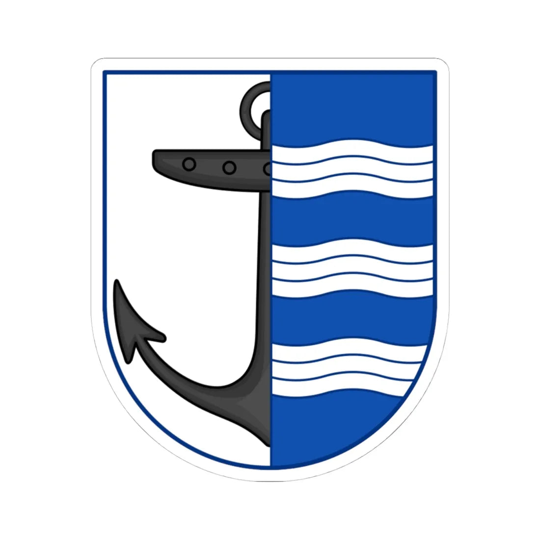 Coat of arms of Allinge-Sandvig (Denmark) (Coat of Arms) STICKER Vinyl Kiss-Cut Decal 4 Inch White - The Sticker Space