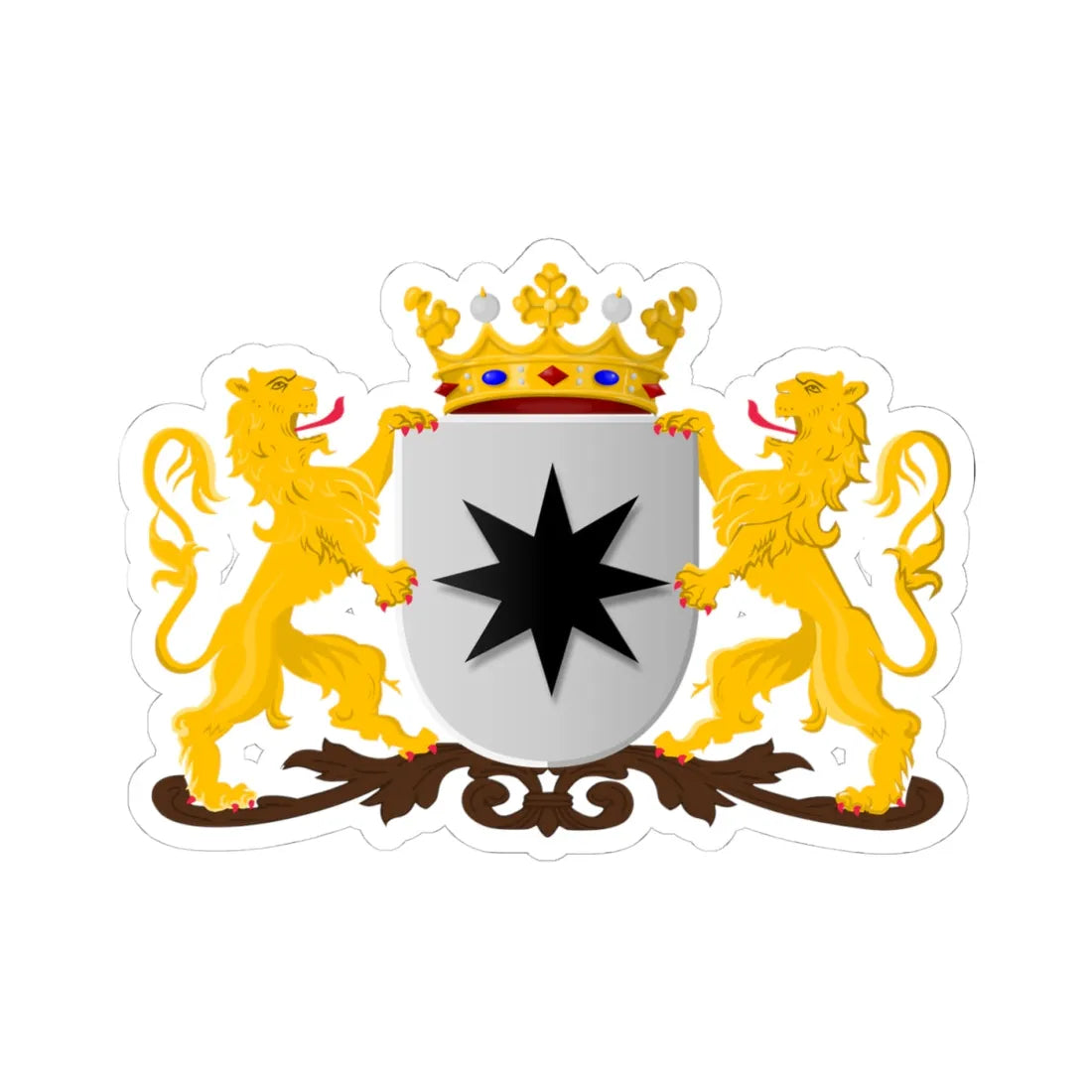 Coat of arms of Alphen aan den Rijn former (Netherlands) (Coat of Arms) STICKER Vinyl Kiss-Cut Decal 4 Inch White - The Sticker Space