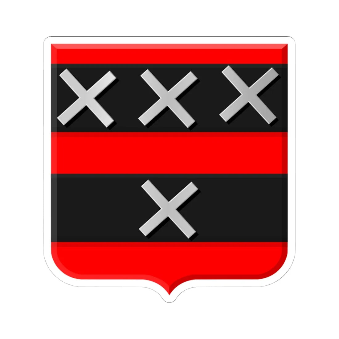 Coat of arms of Amstelveen (Netherlands) (Coat of Arms) STICKER Vinyl Kiss-Cut Decal 4 Inch White - The Sticker Space