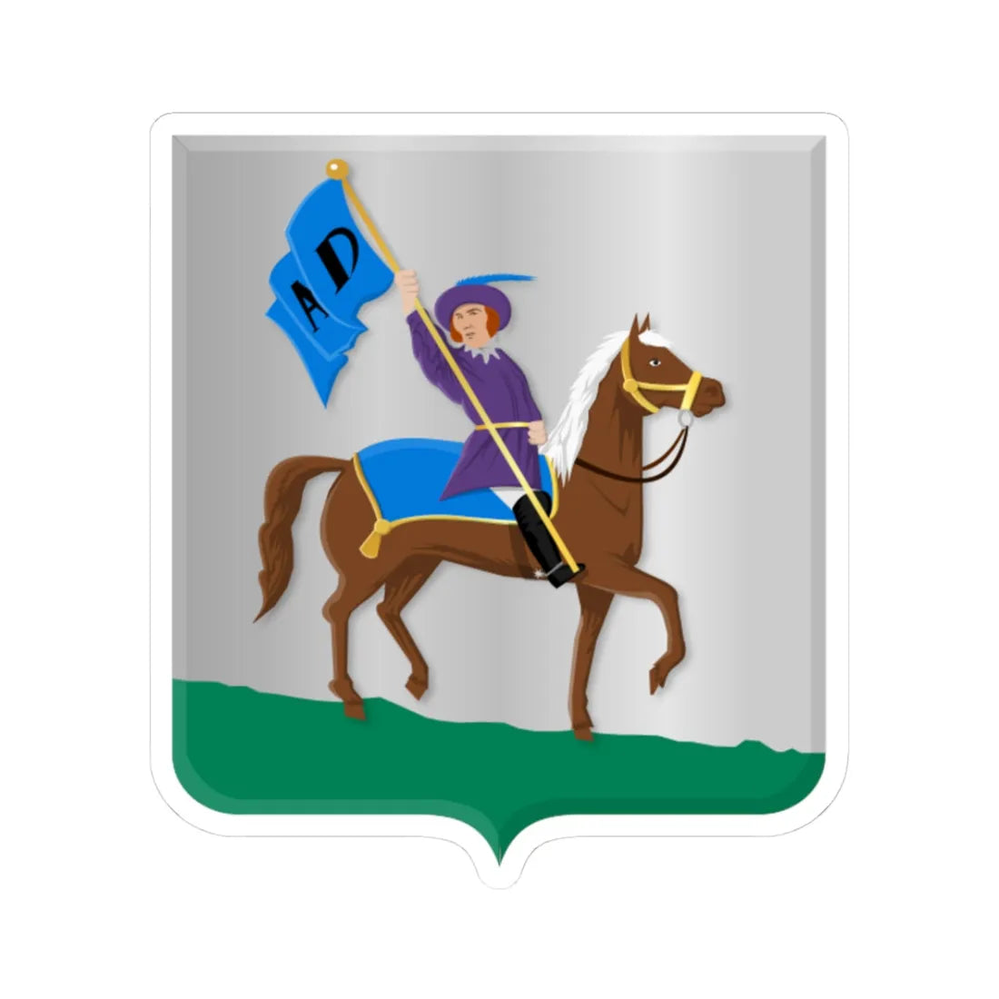 Coat of arms of Andijk (Netherlands) (Coat of Arms) STICKER Vinyl Kiss-Cut Decal 3 Inch White - The Sticker Space