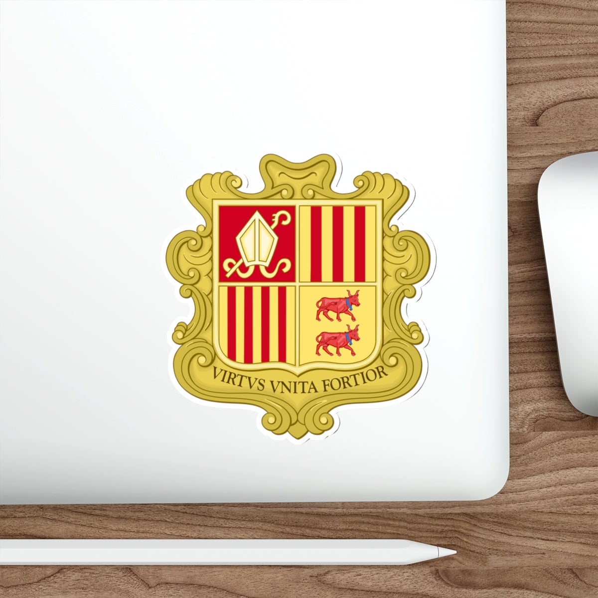 Coat of arms of Andorra (1580) STICKER Vinyl Die-Cut Decal-The Sticker Space