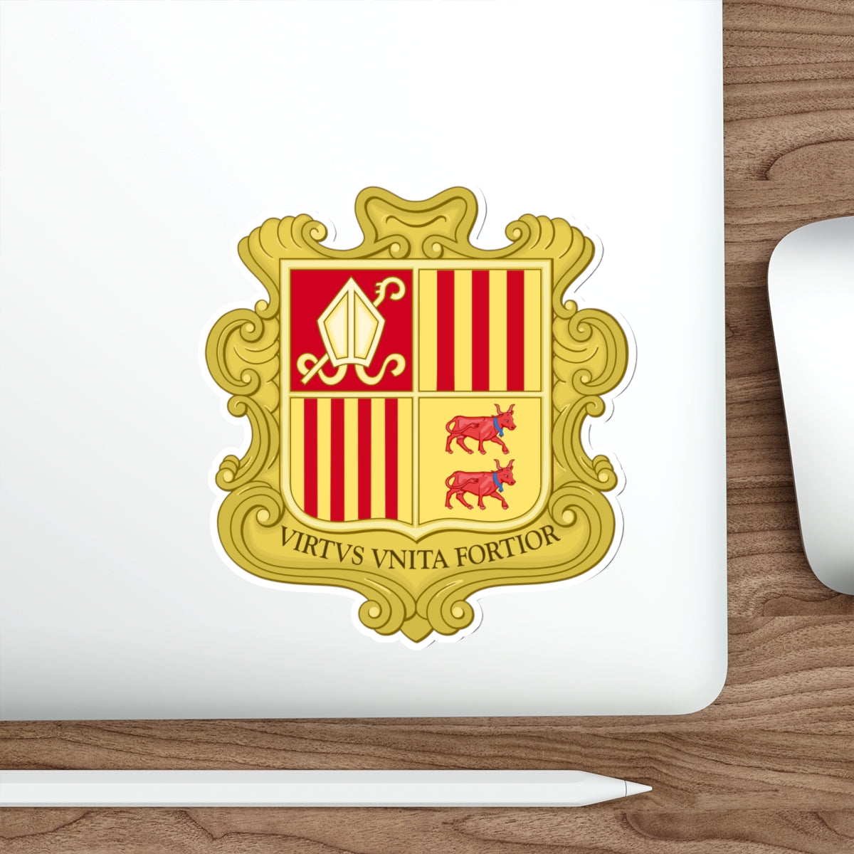 Coat of arms of Andorra (1580) STICKER Vinyl Die-Cut Decal-The Sticker Space