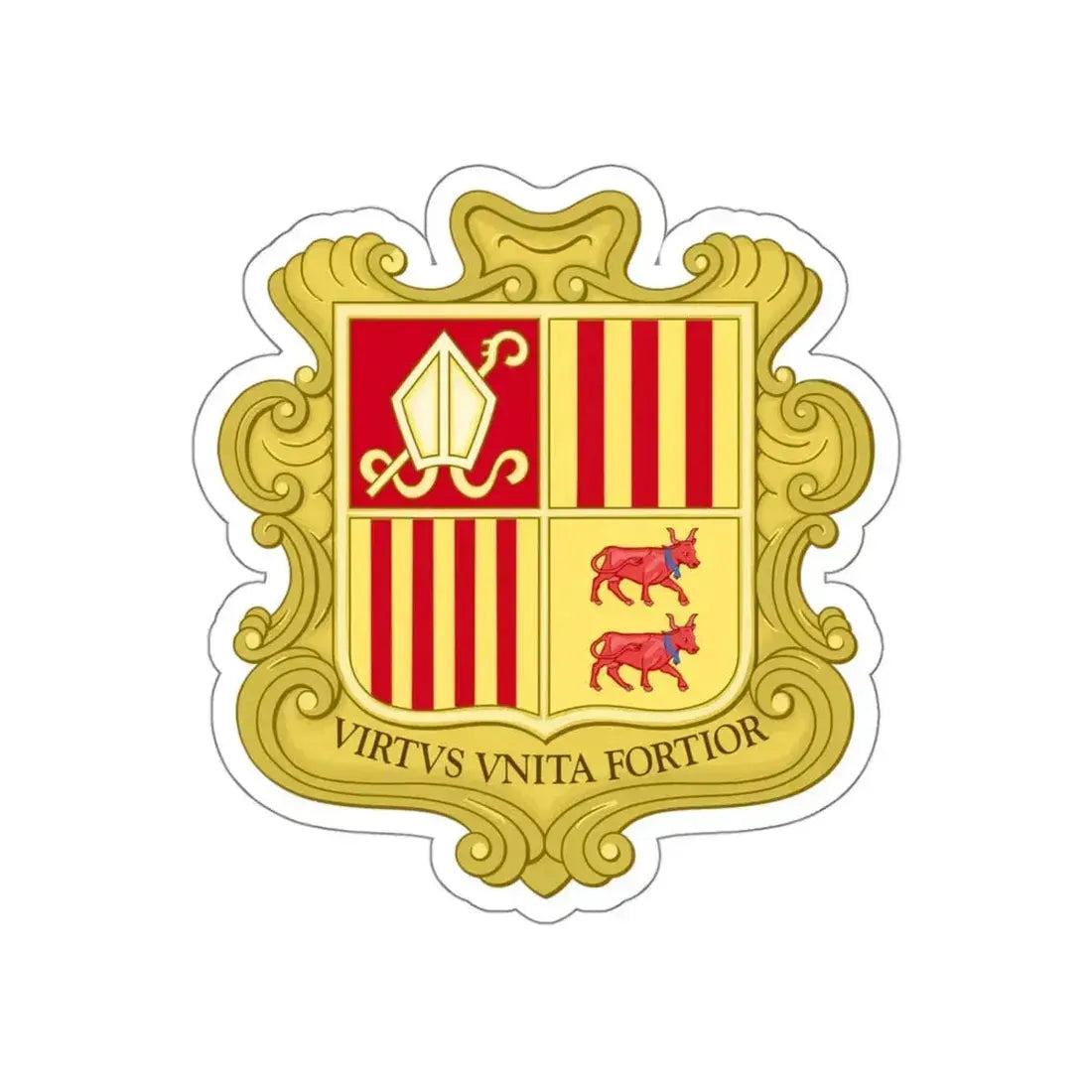 Coat of arms of Andorra (1580) STICKER Vinyl Die-Cut Decal 5 Inch - The Sticker Space