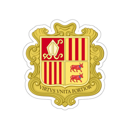 Coat of arms of Andorra (1580) STICKER Vinyl Die-Cut Decal-White-The Sticker Space