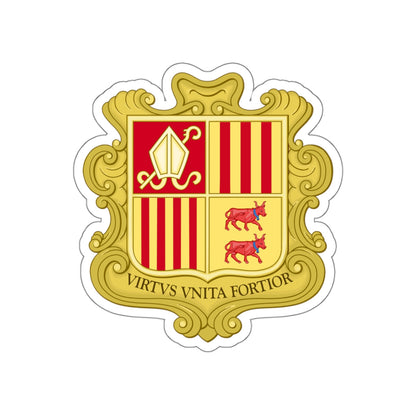 Coat of arms of Andorra (1580) STICKER Vinyl Die-Cut Decal-White-The Sticker Space