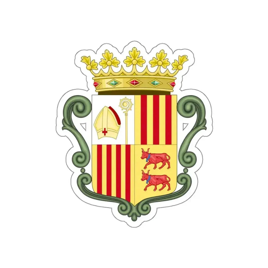 Coat of arms of Andorra (1800-1949) STICKER Vinyl Die-Cut Decal 5 Inch - The Sticker Space