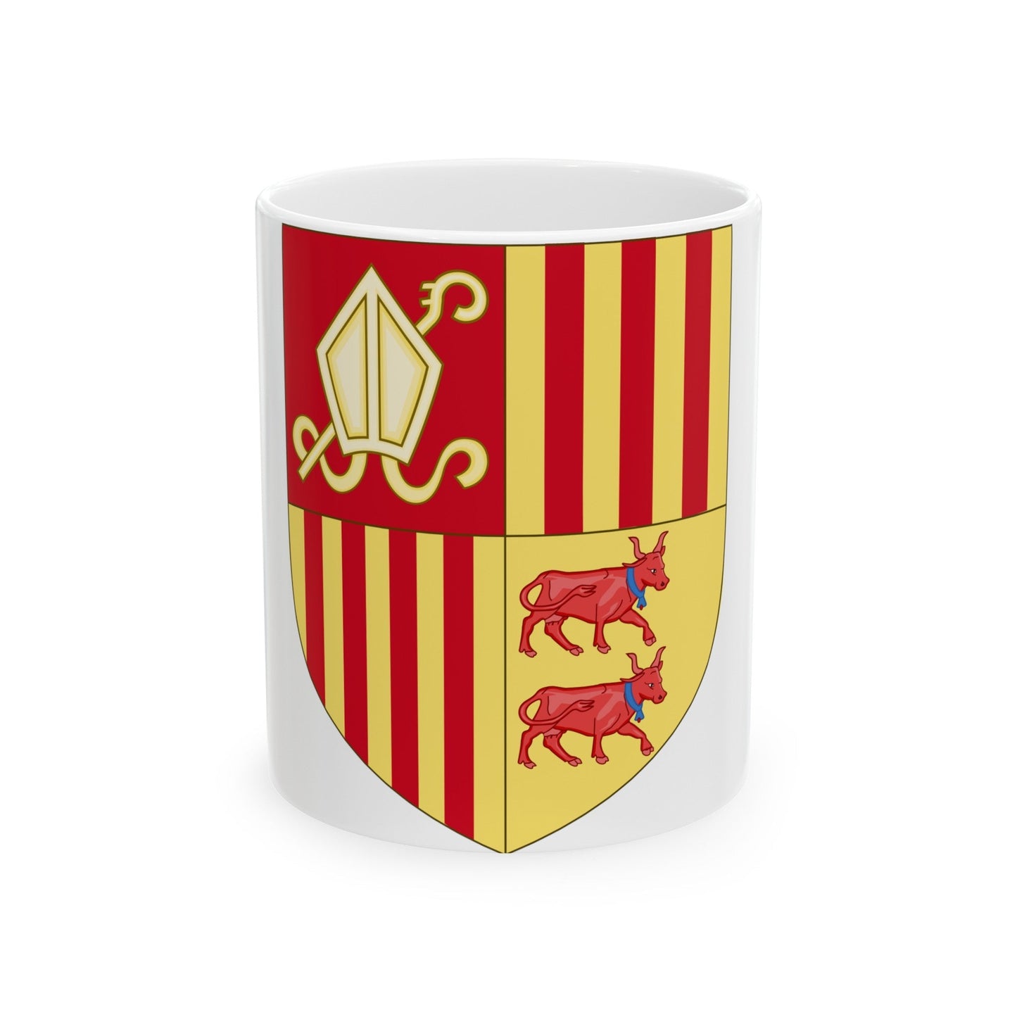 Coat of arms of Andorra (Before 16th Century) - White Coffee Mug-11oz-The Sticker Space