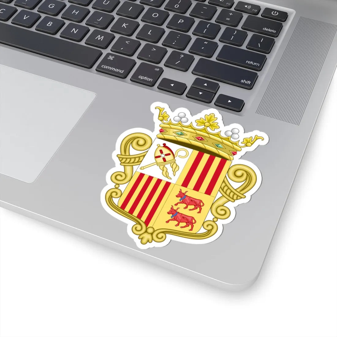 Coat of arms of Andorra - Flag Version 1931-1949 (Andorra) (Coat of Arms) STICKER Vinyl Kiss-Cut Decal - The Sticker Space