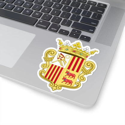 Coat of arms of Andorra - Flag Version 1931-1949 (Andorra) (Coat of Arms) STICKER Vinyl Kiss-Cut Decal - The Sticker Space