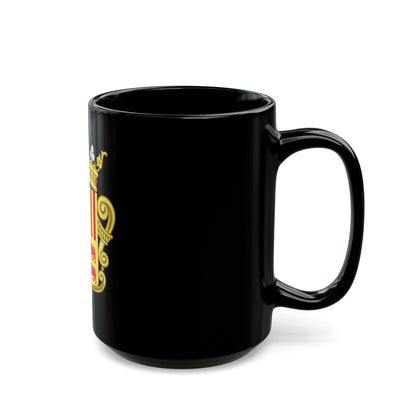 Coat of arms of Andorra - Flag Version (1931-1949) - Black Coffee Mug-The Sticker Space