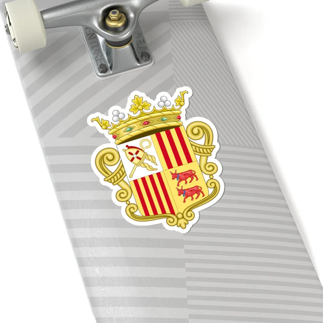 Coat of arms of Andorra - Flag Version (1931-1949) - STICKER Vinyl Kiss-Cut Decal - The Sticker Space