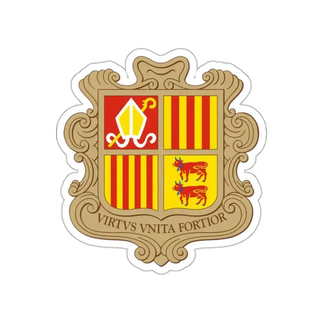 Coat of arms of Andorra STICKER Vinyl Die-Cut Decal - The Sticker Space